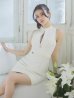 画像11: XSサイズあり【ROBE de FLEURS Glossy/ローブ・ド・フルール グロッシー】フロントジッパー/ ビジュー/ リブ/ ノースリーブ/ タイト/ ミニドレス/ キャバドレス[OF2]