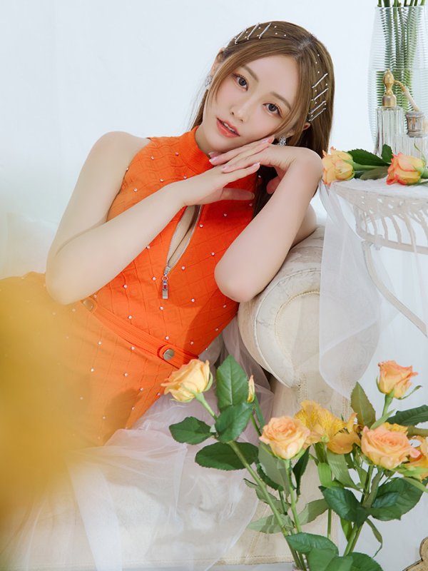 画像20: XSサイズあり【Glossy/グロッシー】フロントジッパー/ ビジュー/ リブ/ ノースリーブ/ タイト/ ミニドレス/ キャバドレス[OF08]