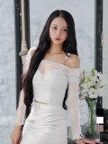 XSサイズあり【ROBE de FLEURS Glossy/ローブ・ド・フルール グロッシー】チュールスリーブ/ ラメ/ セットアップ/ ミニドレス/ キャバドレス[OF2]