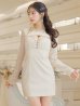 画像6: XSサイズあり【ROBE de FLEURS Glossy/ローブ・ド・フルール グロッシー】長袖/ バックオープン/ タイト/ ミニドレス/ キャバドレス[OF2]