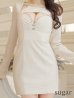 画像12: XSサイズあり【ROBE de FLEURS Glossy/ローブ・ド・フルール グロッシー】長袖/ バックオープン/ タイト/ ミニドレス/ キャバドレス[OF2]