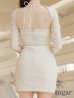 画像13: XSサイズあり【ROBE de FLEURS Glossy/ローブ・ド・フルール グロッシー】長袖/ バックオープン/ タイト/ ミニドレス/ キャバドレス[OF2]