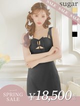 【決算SALE開催中！! 】XSサイズあり【Glossy/グロッシー】バストリボン/ ストレッチ/ ワッフル/ セットアップ/ ミニドレス/ キャバドレス[OF08]