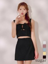 即日発送【Glossy/グロッシー】バストリボン/ ストレッチ/ ワッフル/ セットアップ/ ミニドレス/ キャバドレス[OF08]