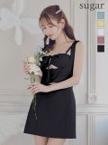 XSサイズあり【Glossy/グロッシー】バストリボン/ ストレッチ/ ワッフル/ セットアップ/ ミニドレス/ キャバドレス[OF08]