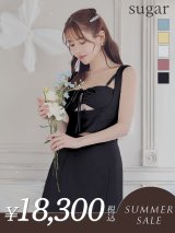 【サマーセール開催中！! 】XSサイズあり【Glossy/グロッシー】バストリボン/ ストレッチ/ ワッフル/ セットアップ/ ミニドレス/ キャバドレス[OF08]