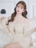 画像18: XSサイズあり【ROBE de FLEURS Glossy/ローブ・ド・フルール グロッシー】2way/ オフショル/ ファー/ バストジップ/ リブニット/ タイト/ ミニドレス/ キャバドレス[OF2]