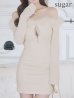 画像22: XSサイズあり【ROBE de FLEURS Glossy/ローブ・ド・フルール グロッシー】2way/ オフショル/ ファー/ バストジップ/ リブニット/ タイト/ ミニドレス/ キャバドレス[OF2]