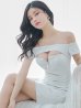 画像8: XSサイズあり【ROBE de FLEURS Glossy/ローブ・ド・フルール グロッシー】バスト＆ウエストカット/ スタッズ/ オフショル/ ミニドレス/ キャバドレス[OF2]