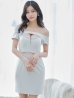 画像9: XSサイズあり【ROBE de FLEURS Glossy/ローブ・ド・フルール グロッシー】バスト＆ウエストカット/ スタッズ/ オフショル/ ミニドレス/ キャバドレス[OF2]