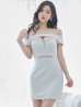 画像11: XSサイズあり【ROBE de FLEURS Glossy/ローブ・ド・フルール グロッシー】バスト＆ウエストカット/ スタッズ/ オフショル/ ミニドレス/ キャバドレス[OF2]