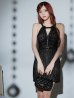 画像3: XSサイズあり【ROBE de FLEURS Glossy/ローブ・ド・フルール グロッシー】バストジッパー/ ベルトデザイン/ ホルターネック/ ミニドレス/ キャバドレス[OF2]