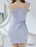 画像14: XSサイズあり【ROBE de FLEURS Glossy/ローブ・ド・フルール グロッシー】バストスリット/ ストーンメッシュ/ キャミソール/ タイト/ ミニドレス/ キャバドレス[OF2]