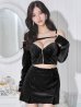 画像13: XSサイズあり【ROBE de FLEURS Glossy/ローブ・ド・フルール グロッシー】ラメベロア/ 2way/ ボレロ付き/ ストレッチ/ セットアップ/ タイト/ ミニドレス/ キャバドレス[OF2]