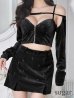 画像18: XSサイズあり【ROBE de FLEURS Glossy/ローブ・ド・フルール グロッシー】ラメベロア/ 2way/ ボレロ付き/ ストレッチ/ セットアップ/ タイト/ ミニドレス/ キャバドレス[OF2]