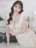 画像12: XS-Lサイズあり【ROBE de FLEURS Glossy/ローブ・ド・フルール グロッシー】フェザーショルダー/ ビジュー/ リブ/ ロングドレス/ キャバドレス long[OF2]