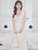 画像13: XS-Lサイズあり【ROBE de FLEURS Glossy/ローブ・ド・フルール グロッシー】フェザーショルダー/ ビジュー/ リブ/ ロングドレス/ キャバドレス long[OF2]