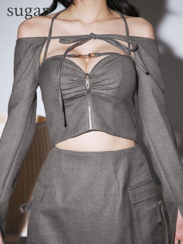 グレー モデル：ゆりお　身長：165cm　着用サイズ：Sサイズ