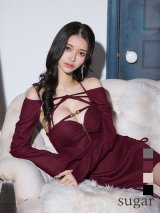 XSサイズあり【ROBE de FLEURS Glossy/ローブ・ド・フルール グロッシー】2way/ リボンデザイン/ バストジップ/ セットアップ/ タイト/ ミニドレス/ キャバドレス[OF2]【一部予約商品/6月上旬発送予定】
