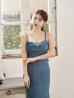 画像6: XSサイズあり【ROBE de FLEURS Glossy/ローブ・ド・フルール グロッシー】サテン/ バストビジュー/ ロングドレス/ キャバドレス long[OF2]