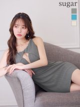 XSサイズあり【Glossy/グロッシー】ビジューライン/ バストシアー/ ノースリーブ/ ストレッチ/ タイト/ ミニドレス/ キャバドレス[OF08]
