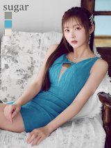 XSサイズあり【ROBE de FLEURS Glossy/ローブ・ド・フルール グロッシー】ビジューライン/ バストシアー/ ノースリーブ/ ストレッチ/ タイト/ ミニドレス/ キャバドレス[OF2]