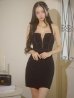 画像2: XSサイズあり【ROBE de FLEURS Glossy/ローブ・ド・フルール グロッシー】バックリボンホルター/ ステッチ/ バストジップ/ タイト/ ミニドレス/ キャバドレス[OF2] (2)