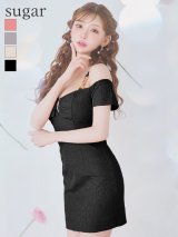 XSサイズあり【ROBE de FLEURS Glossy/ローブ・ド・フルール グロッシー】2way/ ボレロ付き/ シンプル/ リブ/ タイト/ ミニドレス/ キャバドレス[OF2]