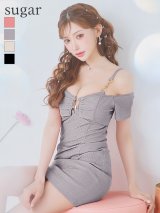 XSサイズあり【ROBE de FLEURS Glossy/ローブ・ド・フルール グロッシー】2way/ ボレロ付き/ シンプル/ リブ/ タイト/ ミニドレス/ キャバドレス[OF2]