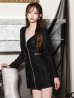 画像11: XSサイズあり【Glossy/グロッシー】センタージップデザイン/ ロングスリーブ/ シンプル/ ミニドレス/ キャバドレス[OF2]