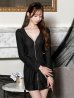 画像13: XSサイズあり【Glossy/グロッシー】センタージップデザイン/ ロングスリーブ/ シンプル/ ミニドレス/ キャバドレス[OF2]