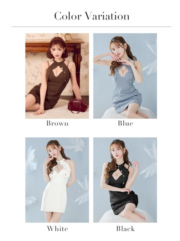 画像42: XSサイズあり【Glossy/グロッシー】2way/ ホルタートップス/ バストカット/ タイト/ ミニドレス/ キャバドレス[OF08]