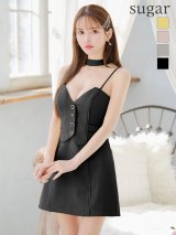 XSサイズあり【ROBE de FLEURS Glossy/ローブ・ド・フルール グロッシー】チョーカーデザイン/ フロントボタン/ タイト/ ミニドレス/ キャバドレス[OF2]