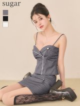 XSサイズあり【Glossy/グロッシー】2way/ ストライプ/ ジップ/ タイト/ ミニドレス/ キャバドレス[OF08]