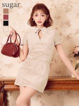 【予約商品/9月上旬発送予定】XSサイズあり【Glossy/グロッシー】スエード/ バストカット/ 半袖/ ミニドレス/ キャバドレス[OF08]