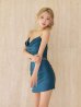 ブルー　モデル：如月れい　身長：156cm　着用サイズ：Sサイズ