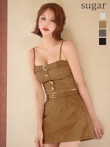 【予約商品/11月中旬発送予定】XSサイズあり【Glossy/グロッシー】ツイル/ キャミ/ セットアップ/ タイト/ ミニドレス/ キャバドレス[OF08]