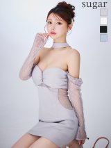 XSサイズあり【Glossy/グロッシー】袖取り外し可能/ レース/ ベア/ チョーカー/ タイト/ ミニドレス/ キャバドレス[OF2]