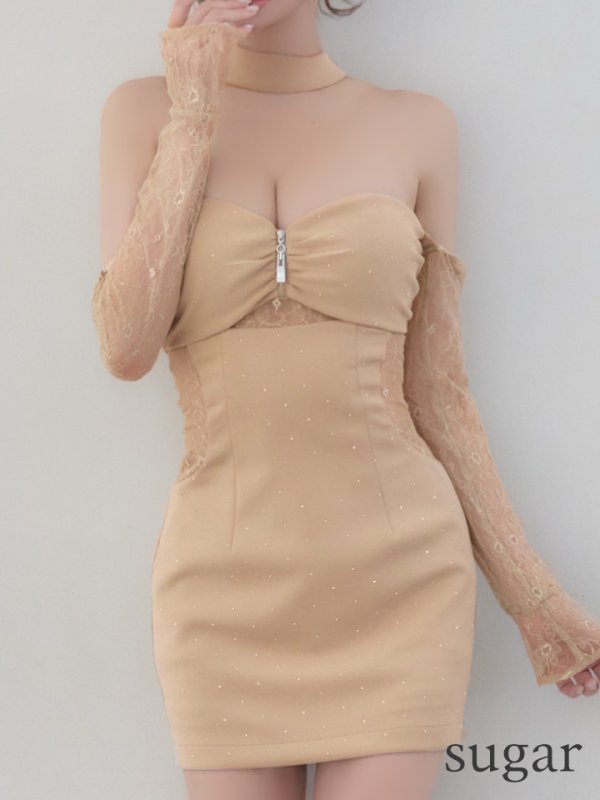 ベージュ　モデル：れみれみ　身長：163cm　着用サイズ：Sサイズ