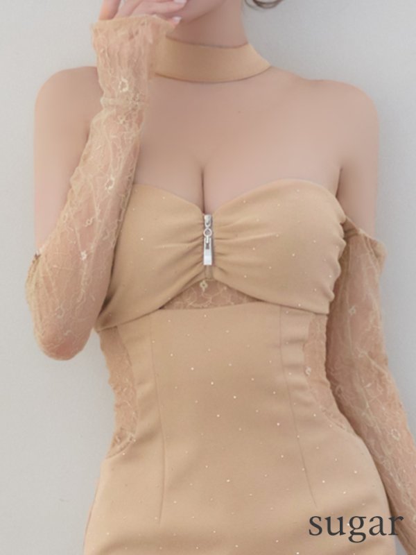 ベージュ　モデル：れみれみ　身長：163cm　着用サイズ：Sサイズ