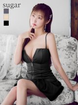 XSサイズあり【ROBE de FLEURS Glossy/ローブ・ド・フルール グロッシー】シンプル/ ベルト/ プリーツ/ フレア/ ミニドレス/ キャバドレス[OF2]