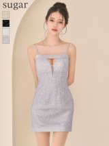 XSサイズあり【Glossy/グロッシー】スパンコール/ バストカット/ キャミ/ タイト/ ミニドレス/ キャバドレス[OF08]