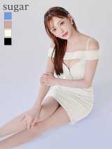【予約商品/5月中旬発送予定】XSサイズあり【ROBE de FLEURS Glossy/ローブ・ド・フルール グロッシー】バストカット/ セットアップ/ オフショル/ キャミ/ ミニドレス/ キャバドレス[OF2]