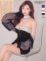 XSサイズあり【Glossy/グロッシー】2way/ チョーカー風/ バストジップ/ バイカラーあり/ タイト/ ミニドレス/ キャバドレス[OF08]【一部予約商品/2月下旬発送予定】