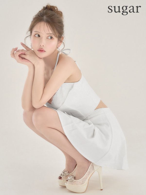 ホワイト　モデル：ゆめ　身長：160cm　着用サイズ：Sサイズ