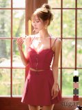 【Glossy/グロッシー】フロントレース/ セットアップ/ フレア/ ミニドレス/ キャバドレス[OF08]【一部予約商品/12月上旬発送予定】