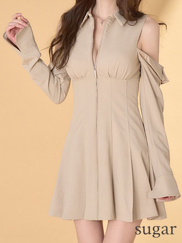 ベージュ　モデル：ゆめ　身長：160cm　着用サイズ：Sサイズ