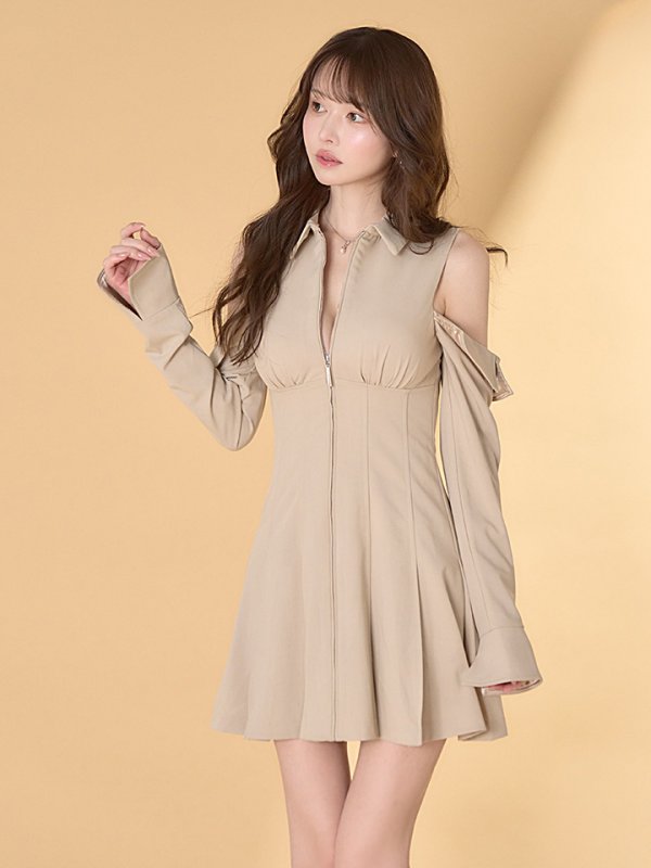 ベージュ　モデル：ゆめ　身長：160cm　着用サイズ：Sサイズ