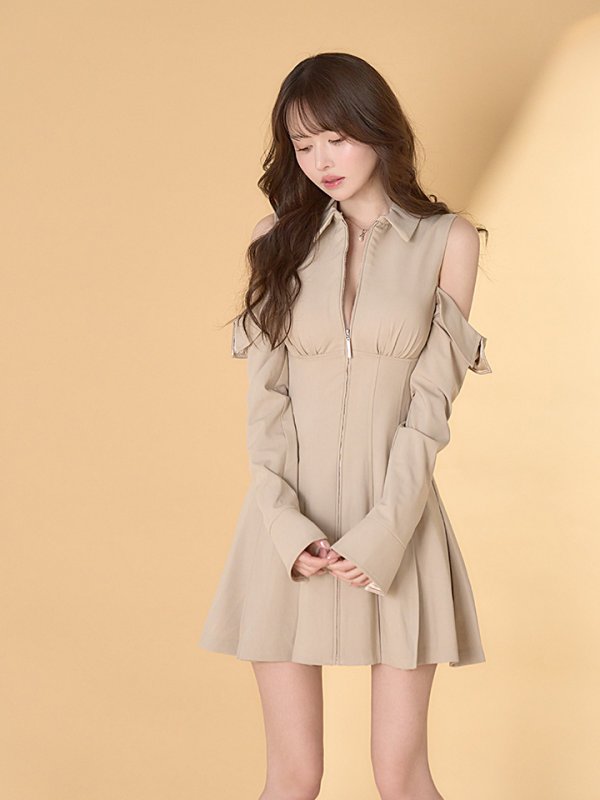 ベージュ　モデル：ゆめ　身長：160cm　着用サイズ：Sサイズ