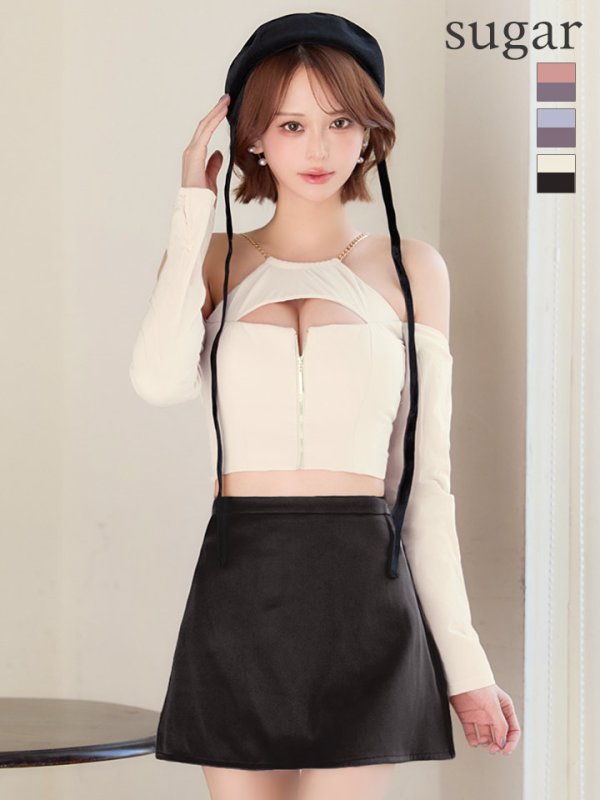 アイボリーxブラック モデル：れみれみ　身長：163cm　着用サイズ：Sサイズ